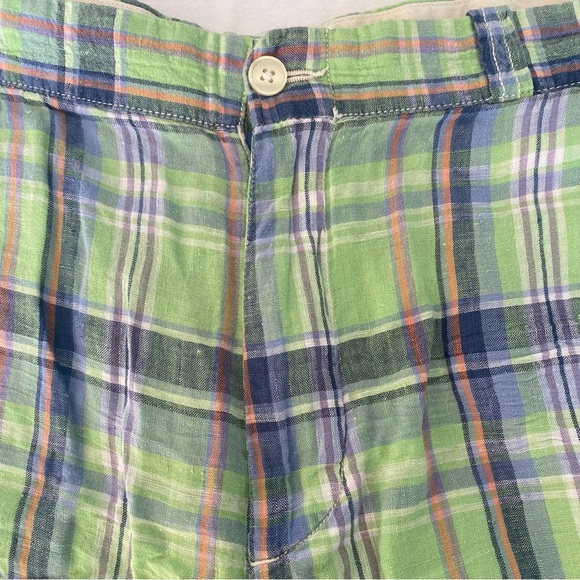 Polo by Ralph Lauren 100% Linen Skater Golf Shorts Green Plaid Plus Size M42 - Picture 8 of 15